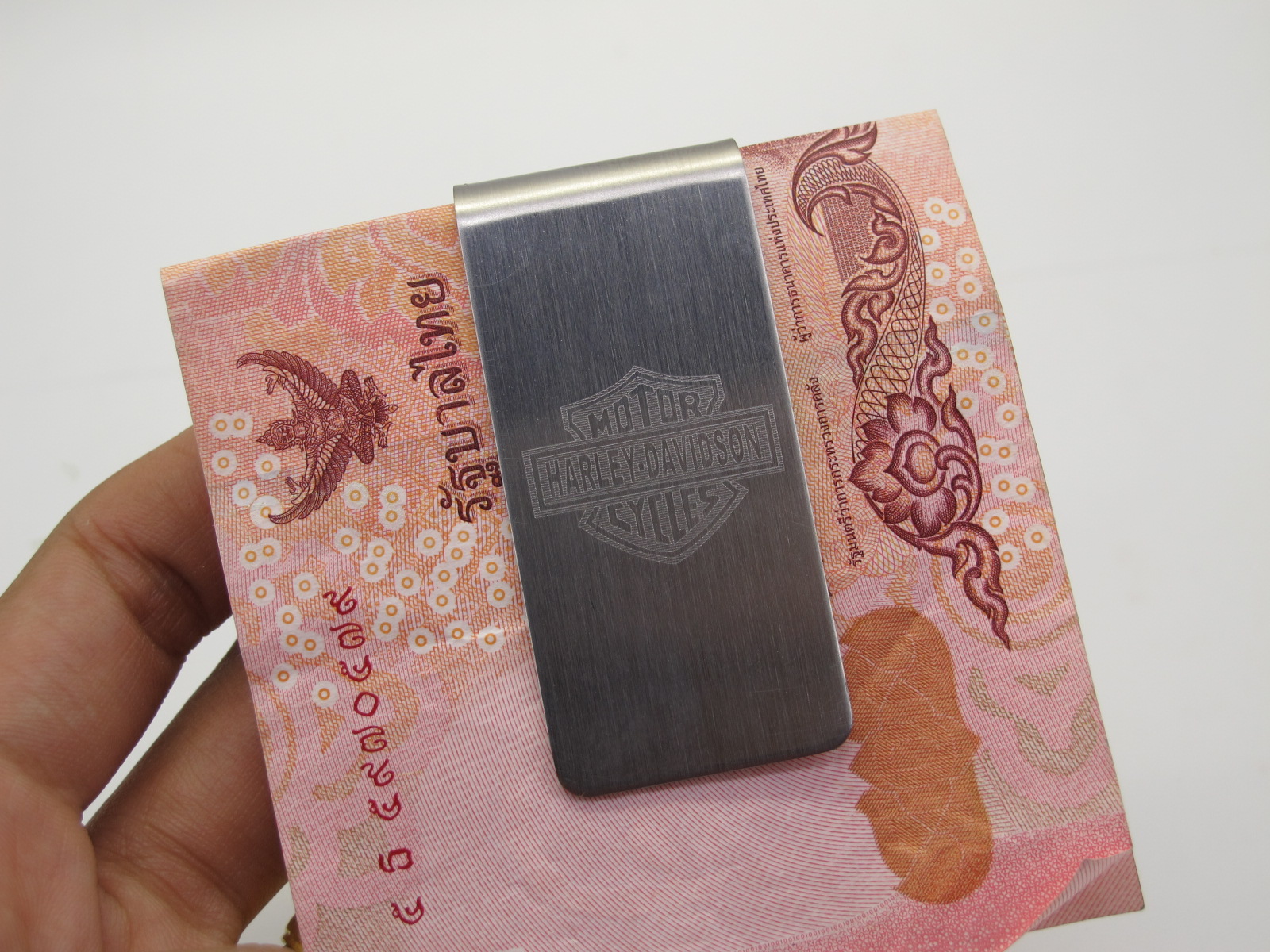 คลิปเหน็บธนบัตรแสตนเลส ลาย Harley Davidson พกพาสวยงามมาก
