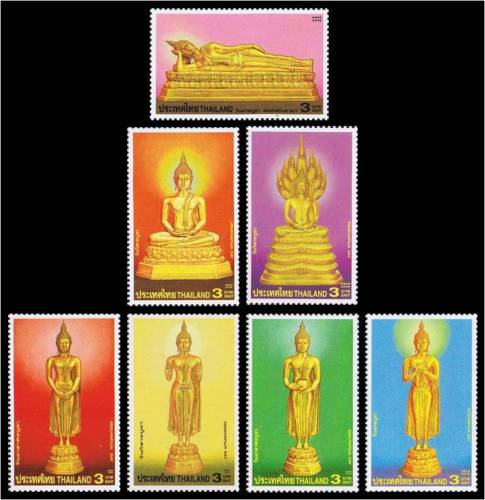 แสตมป์ชุด รวมชุดพระพุทธรูปพระประจำวันปางต่างๆ 7 แบบ วันสำคัญทางศาสนา ปี 2543 - 2549 (ยังไม่ใช้)