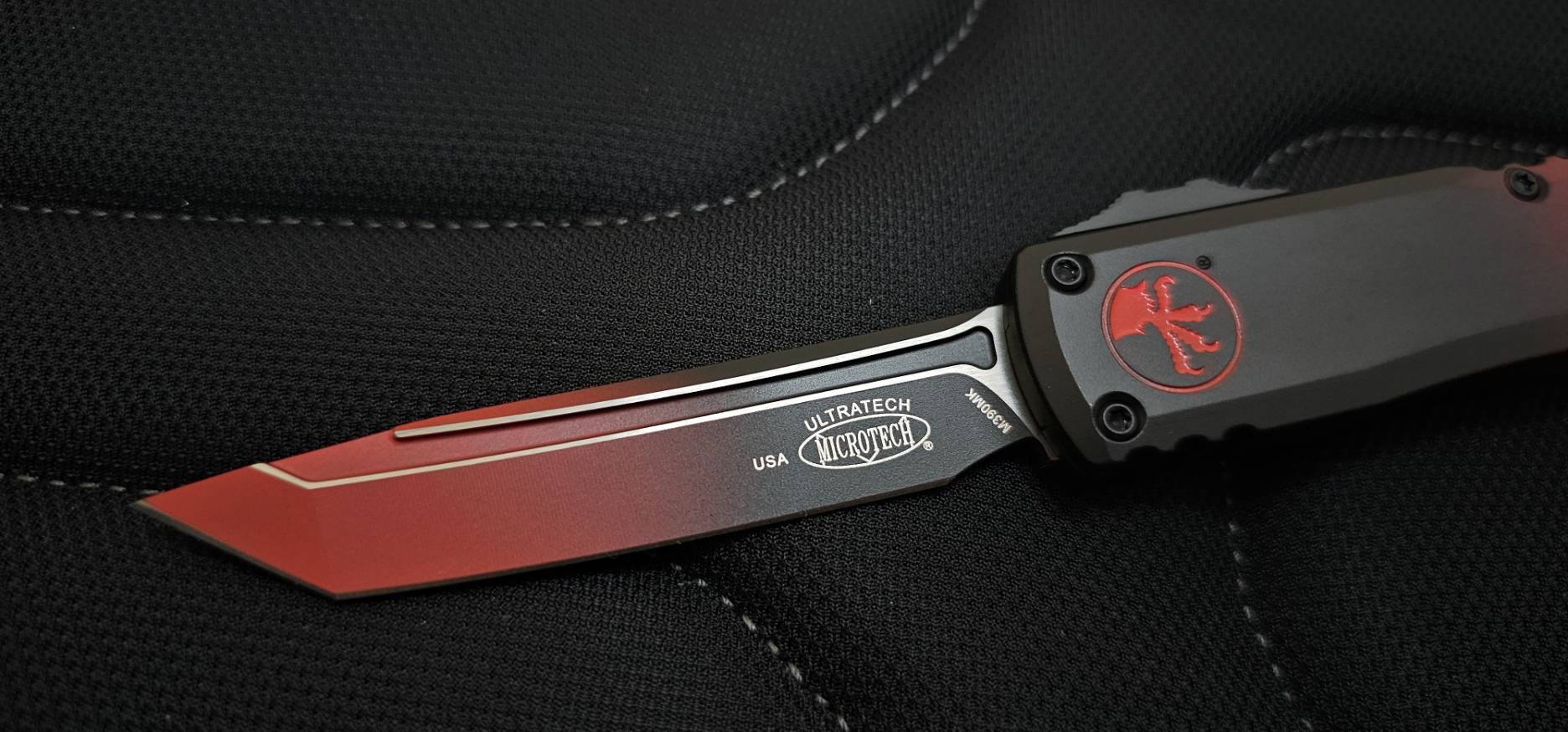 Microtech Ultratech Gen III ZBP T/E Faded Black & Red Handle