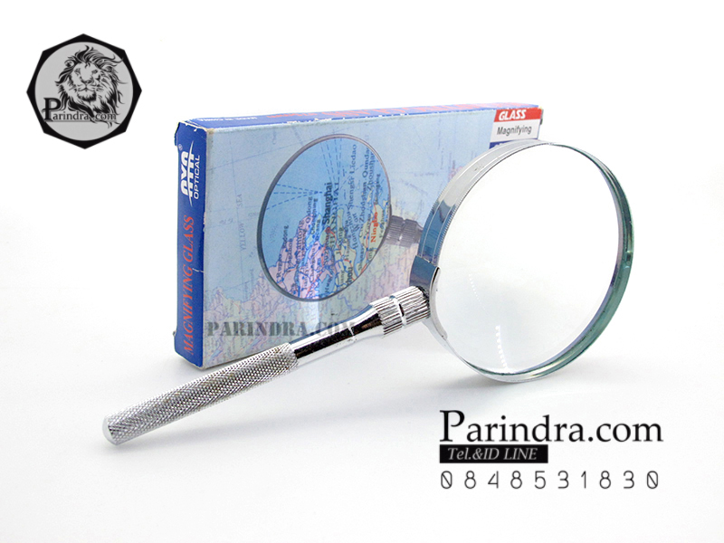 แว่นขยายขนาดเลนส์ 60 มม. ขอบเหล็ก ด้ามโลหะ