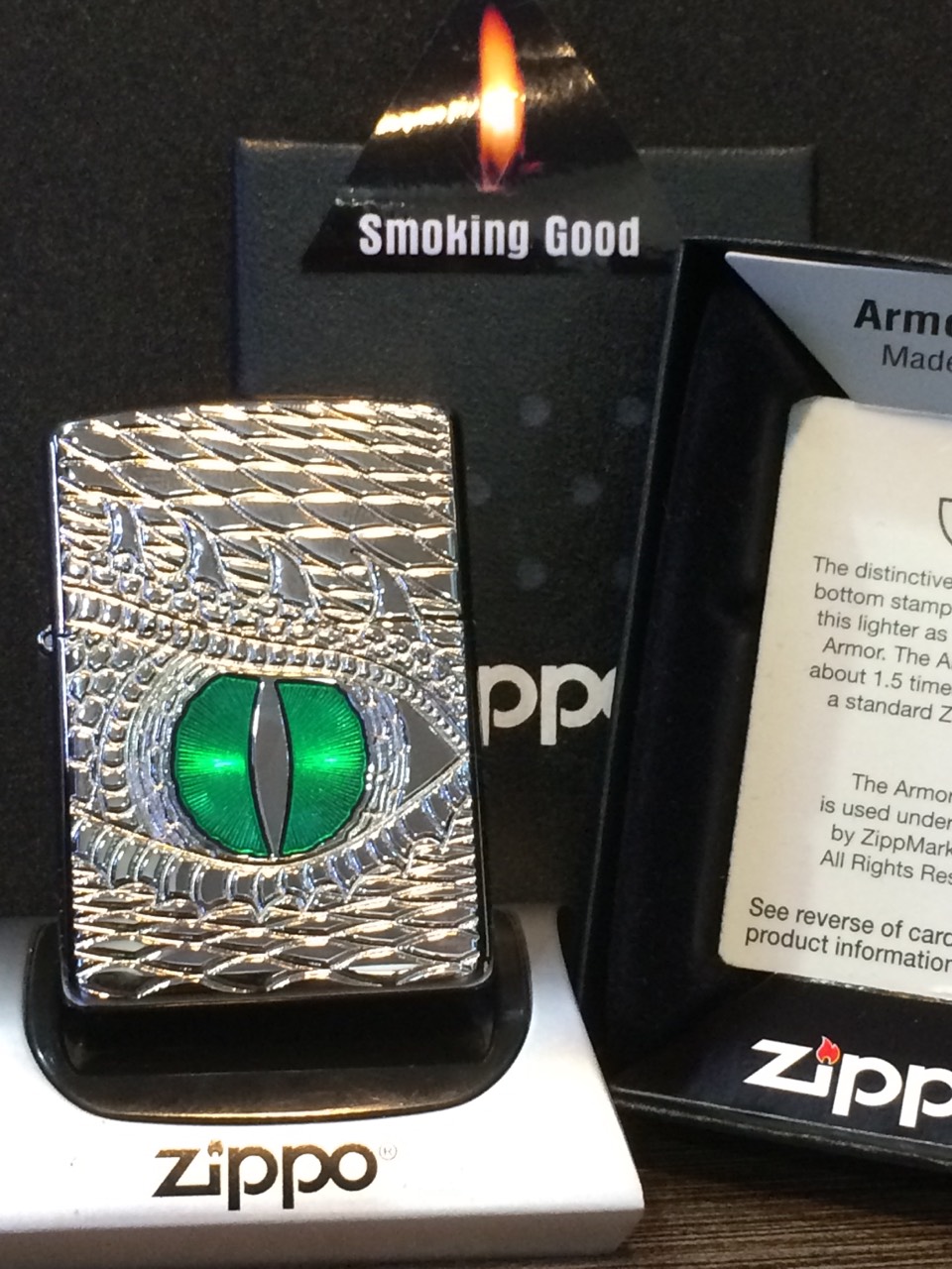 ไฟแช็ค Zippo 28807 แท้ ตามังกร แกะสลัก "Zippo Armor, Dragon Eye Deep Carved High Polish" แท้นำเข้า 100%