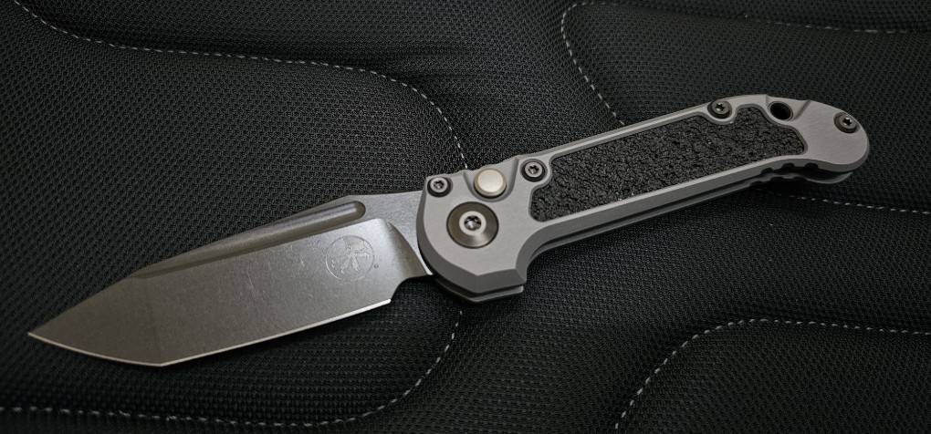Microtech Knives LUDT Gen III DLC Tanto w/ Natural Clear Handle Signature Series