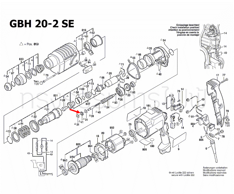 การประกอบกรงลูกกลิ้ง สว่านโรตารี่ Bosch บอช GBH 2-20 SE [#41] Pn.1610920003 (แท้-สั่ง)