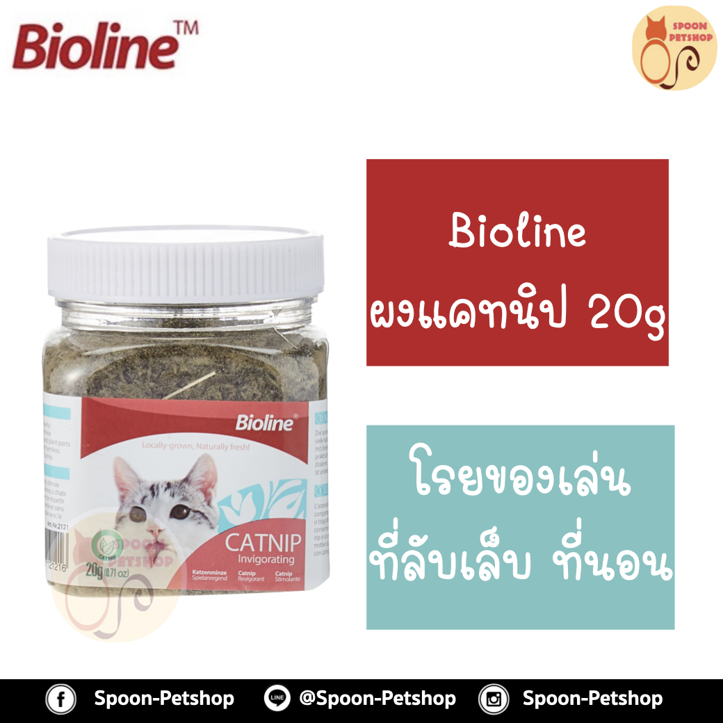 ผงแคทนิป Bioline ชนิดใบ สำหรับแมว ขนาด 20g