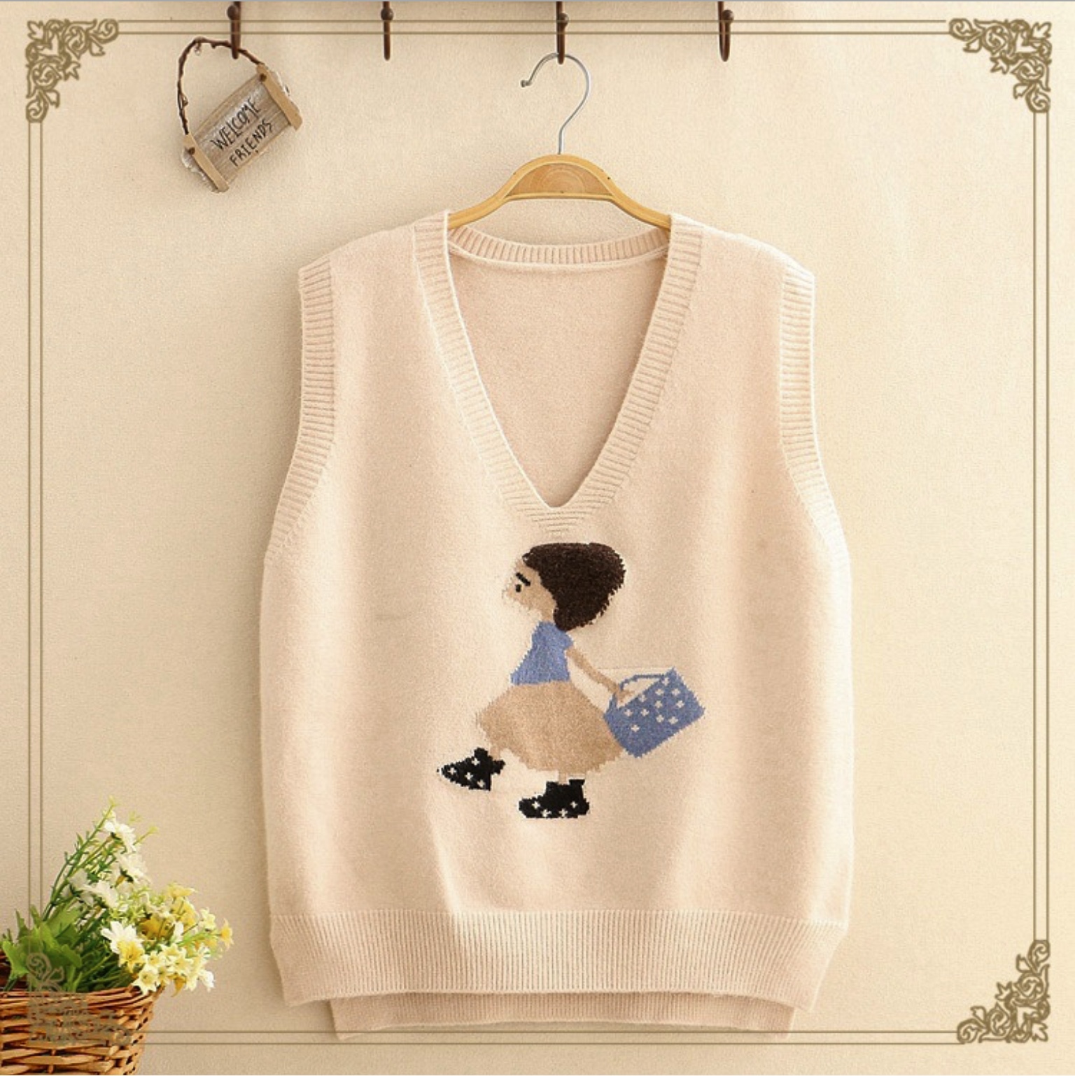 เสื้อกั๊กไหมพรมนุ่ม