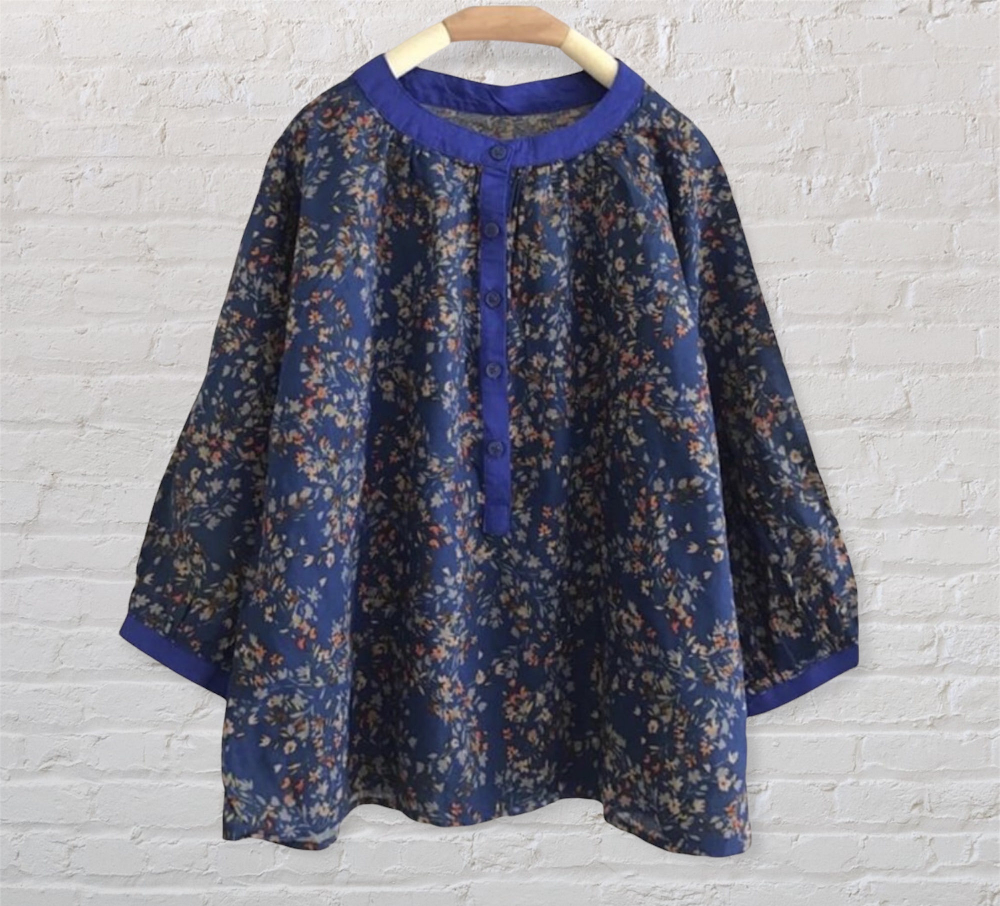เสื้อผ้าลินินผสมฝ้ายลายดอกไม้