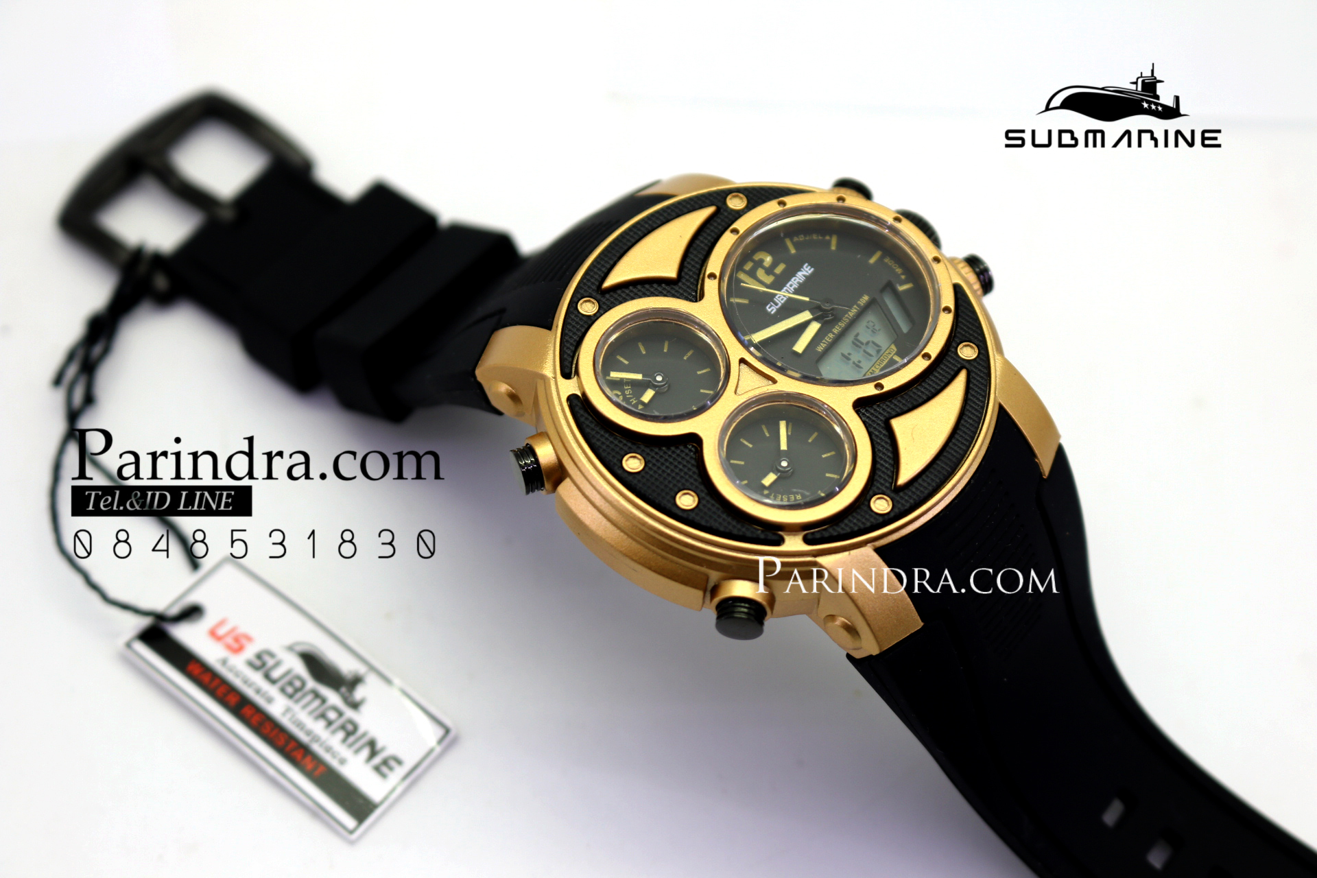 นาฬิกา US submarine 3 Analog รุ่น TP3174M สีดำทอง