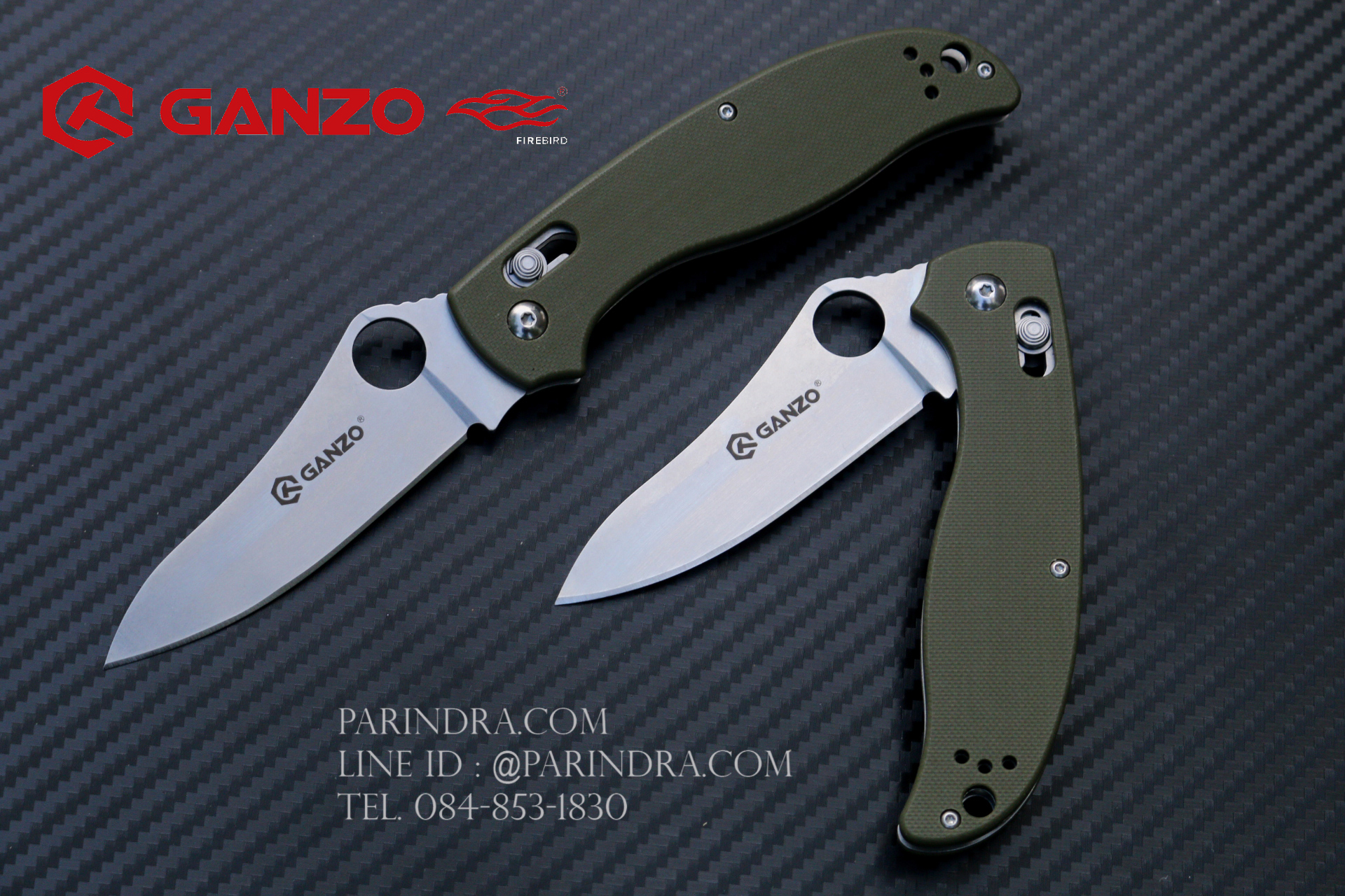มีดพับ Ganzo กานโซ่ รุ่น Ganzo G733-GR ด้ามสีเขียว ของแท้ 100%