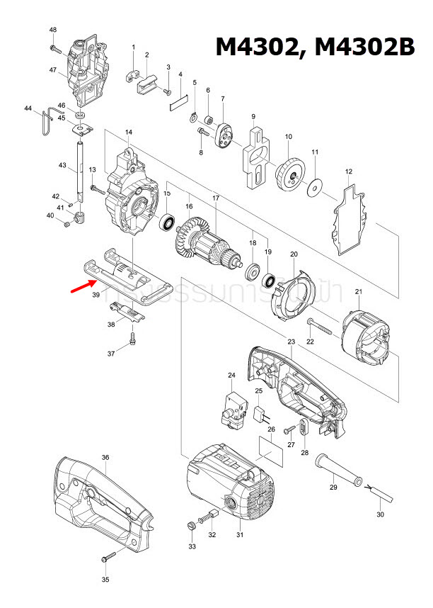 ฐานจิ๊กซอว์ จิ๊กซอว์ มาคเทค-Maktec, Makita มากีต้า MT430, M4302, M4302B [#39] Pn.165555-3 (แท้) ##