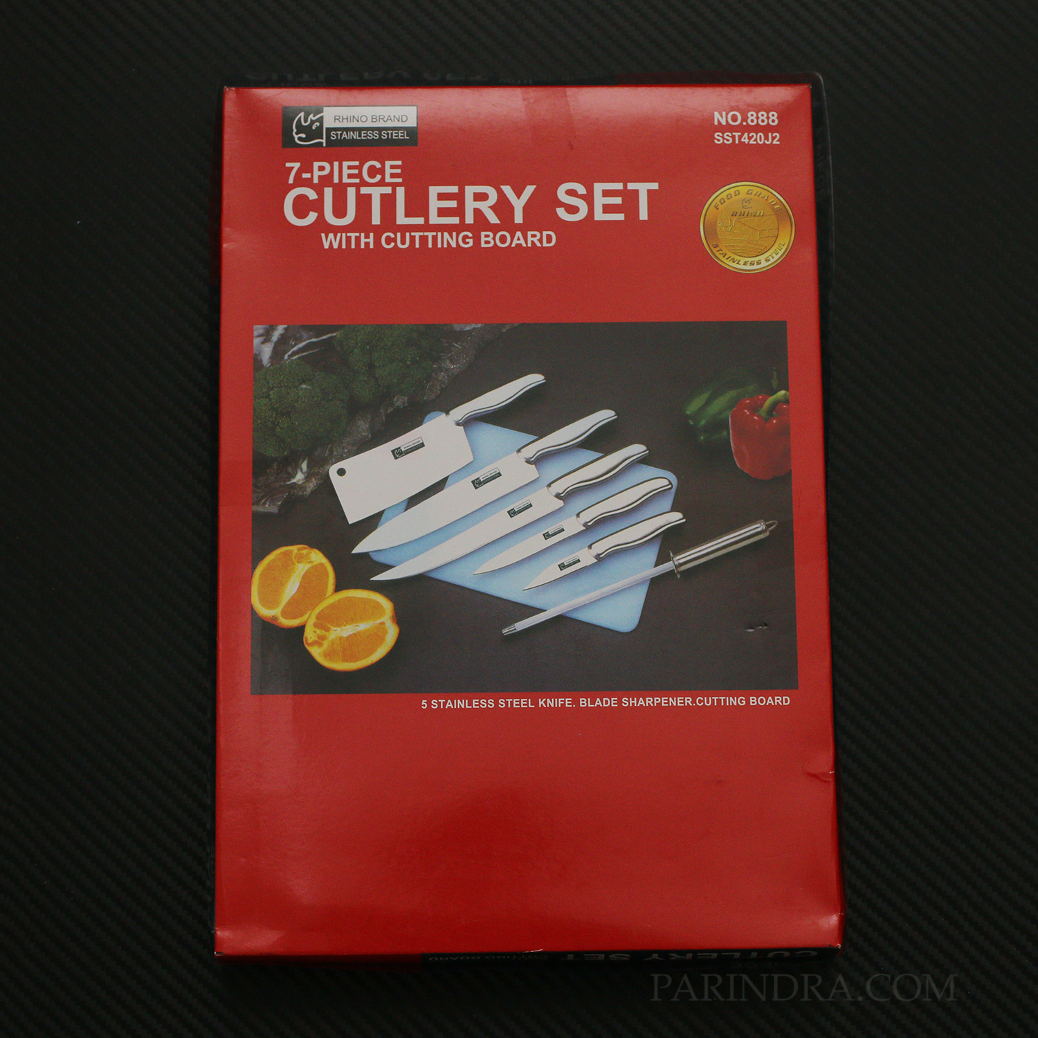 ชุดมีดทำครัวแสตนเลส RHINO BRAND No.888 7-PIECE CUTLERY SET (ของแท้)