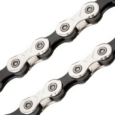 โซ่จักรยาน KMC X11 VIVID Silver/Black 118L for MTB, 1/2" X 11/128", โซ่ 11สปีด สีเงิน/ดำ
