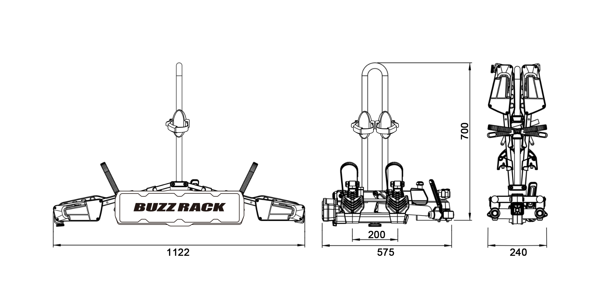 BUZZRACK EAZZY 2 แร็คจักรยานวางท้ายรถ (ต้องมี Townball) สำหรับ 2 คัน แร๊คท้ายรถ