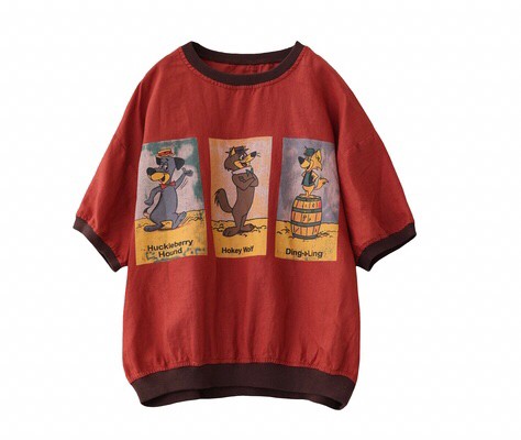 เสื้อเอวจั๊มผ้าลินินสกรีนลาย