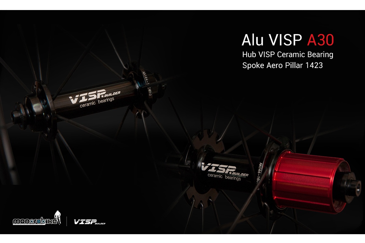 ชุดล้อเสือหมอบ VISP ALU A30 ดุมเซรามิค แบร์ริ่ง Visp Ceramic Bearing ซี่ลวดแบนแอโร่ Aero รองรับโม่ Shimano 8-11สปีด