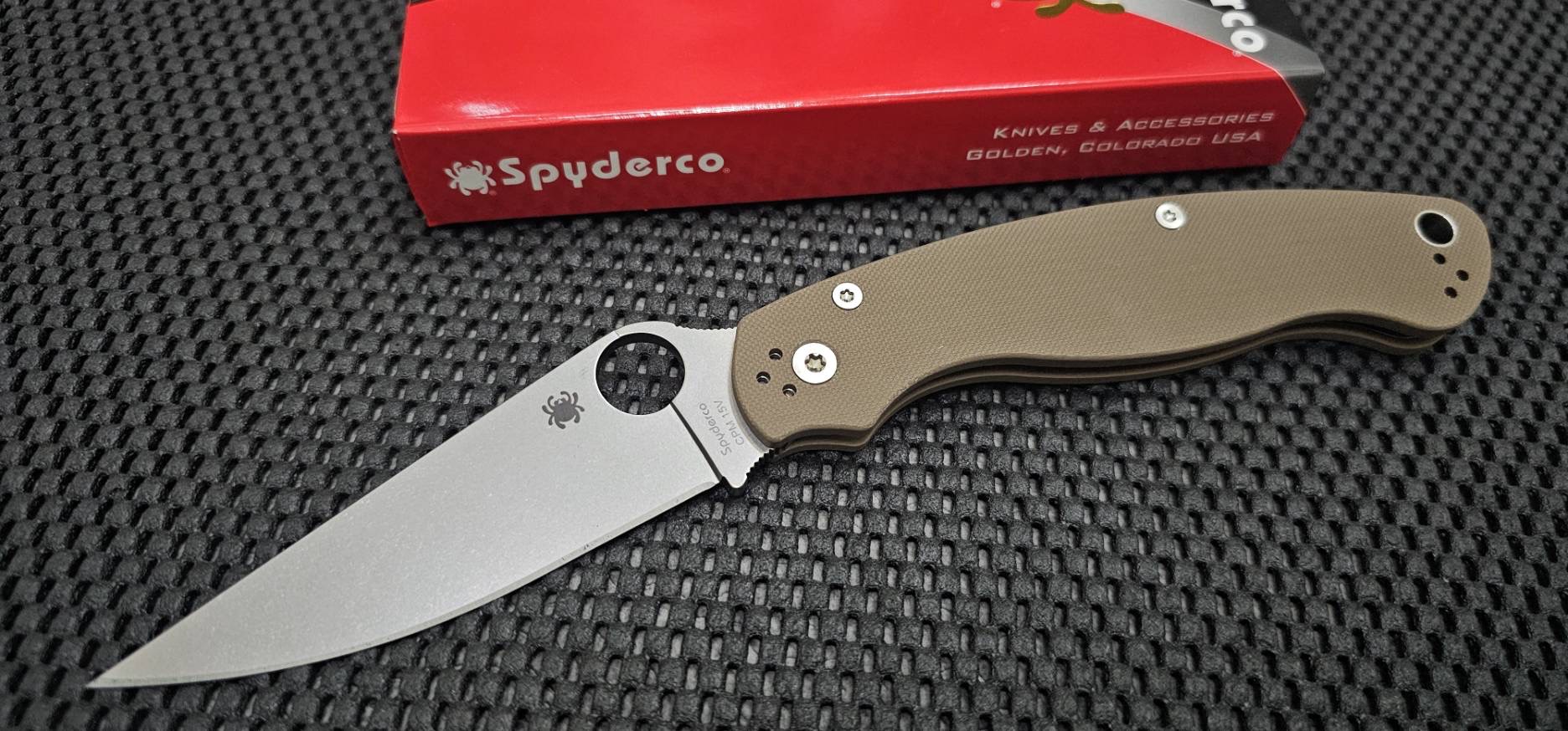 Spyderco Military 2 Sprint Run Knife Brown G-10 (4" Satin CPM15V)
