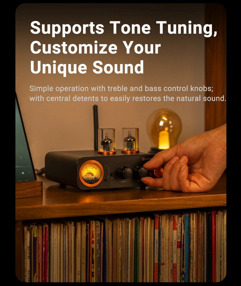 Fosi Audio MC331 Bluetooth Amplifier หลอดแก้วพร้อม DAC และ VU Meter ประกันศูนย์ไทย