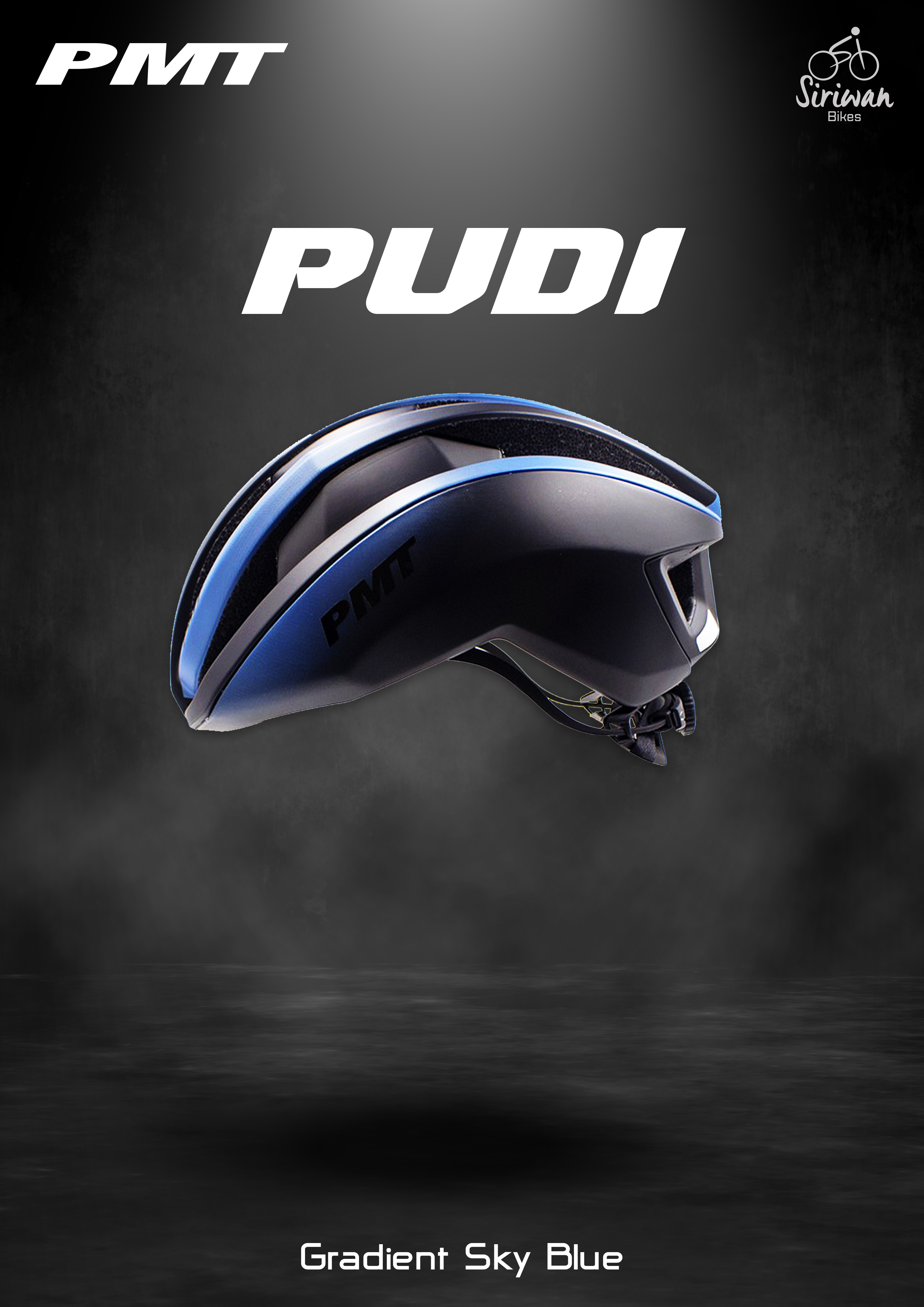 หมวกปั่นจักรยาน PMT รุ่น PUDI หมวกกันน็อคน้ำหนักเบา ระบายอากาศได้ดี M : 54-58cm L : 58-61cm