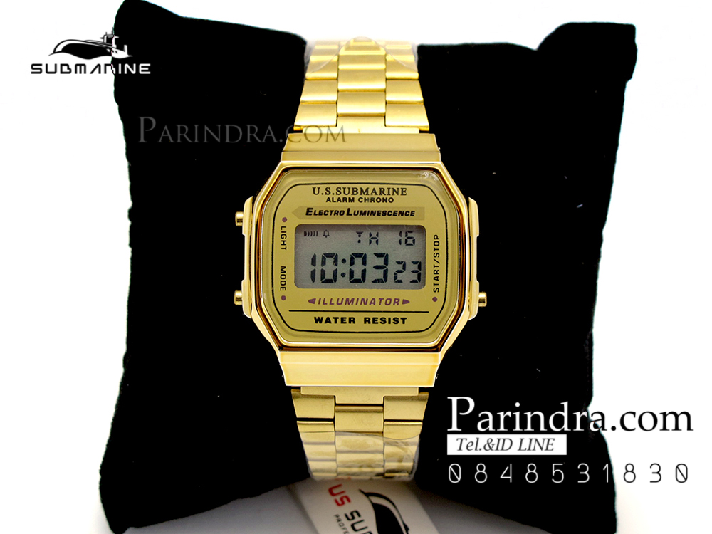 นาฬิกา US submarine รุ่น A158W ทองล้วน ทรงCasio มาร์กี้