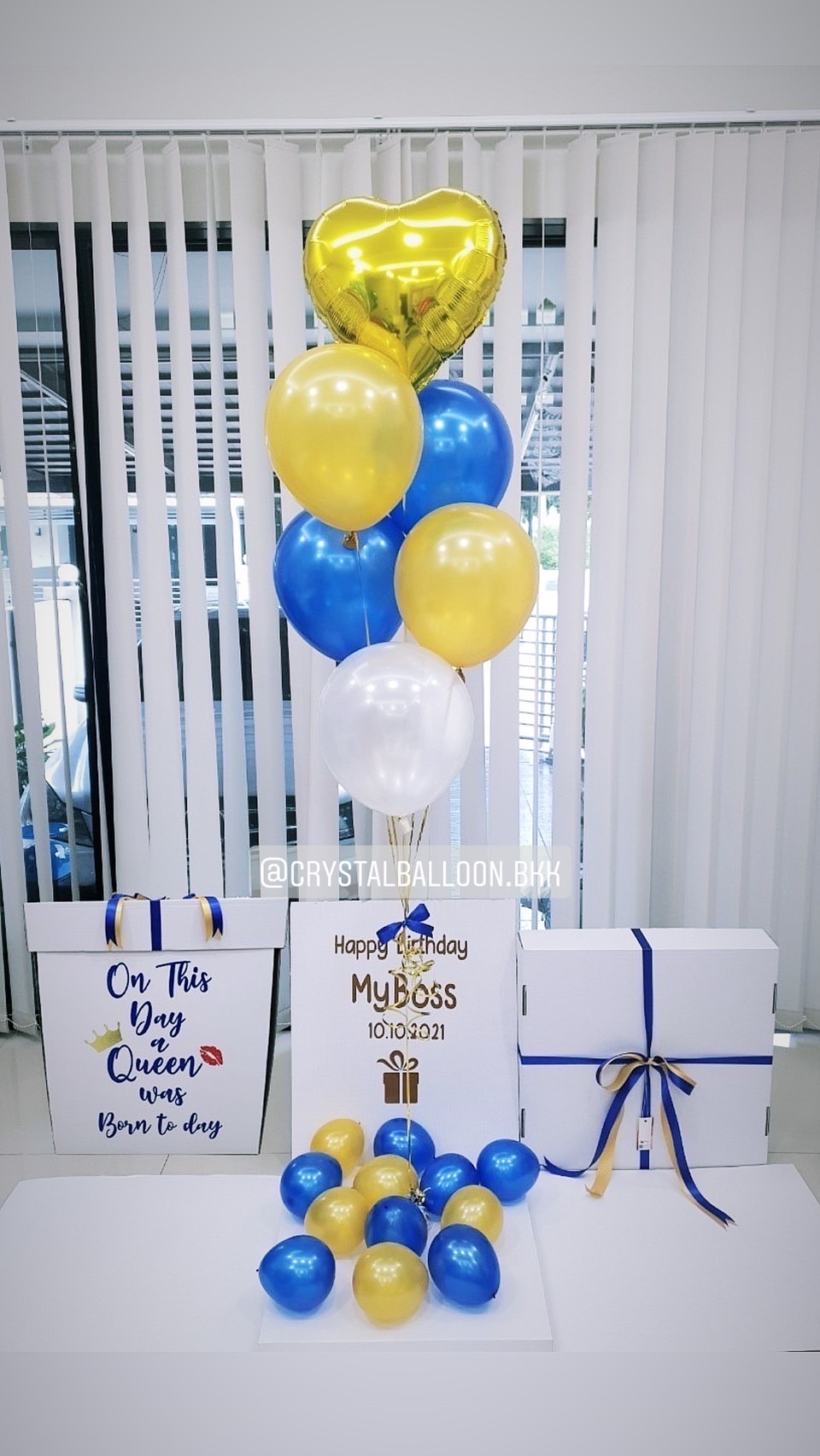 Surprise Box กล่องเซอร์ไพรส์วันเกิด สีสัน สะดุดตา พร้อมตกแต่ง สามารถเปลี่ยนสีลูกโป่ง/เปลี่ยนข้อความได้