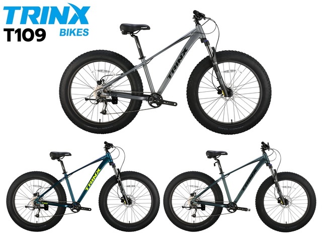จักรยานล้อโต TRINX FATBIKE T109 ชุดเกียร์ SHIMANO ALTUS 9 สปีด เฟรมอลู วงล้อ 26 นิ้ว, TRINX NEW2024