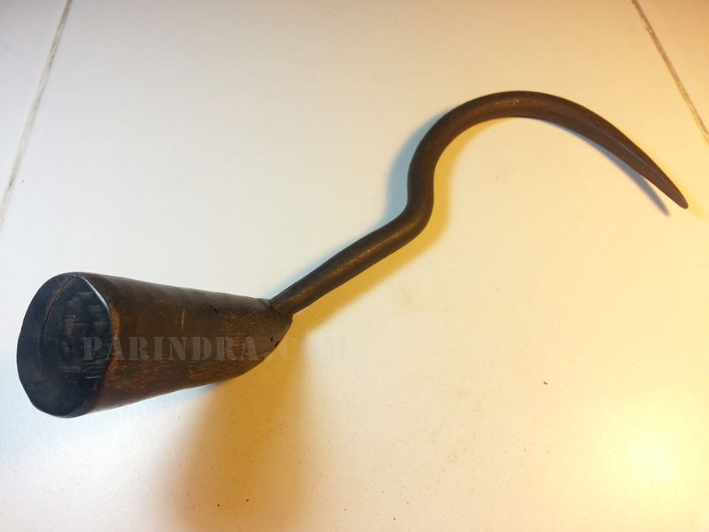 ตะขอเกี่ยวกระสอบข้าวจับกังโบราณ ด้ามเขาควายตัน