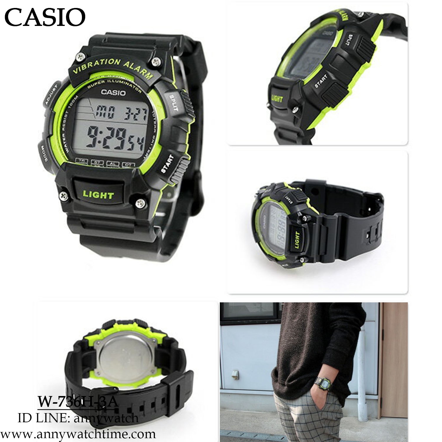 CASIO W-736H-3A