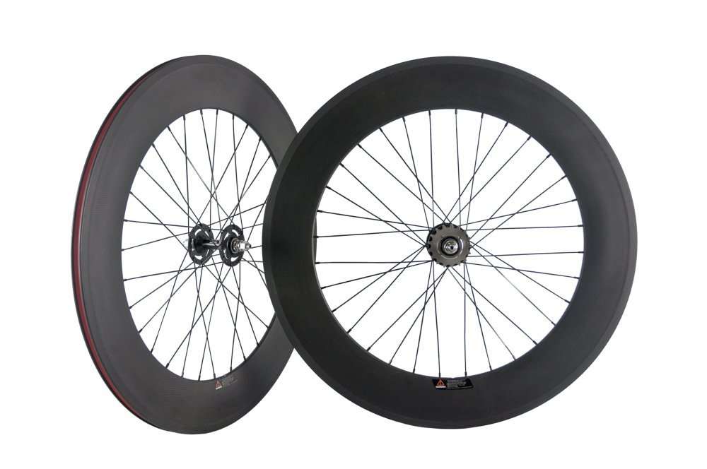 ล้อฟิกเกียร์ ล้อจักรยานแทร็ก ล้อคาร์บอน WINGS SPORT Carbon track BIKE Carbon Single Speed Bike Wheelset Clincher/TUBULAR Track Bike Rim with Matte Finish 38-88mm.