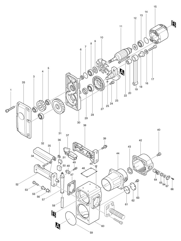 HM1400 เครื่องสกัดไฟฟ้า Makita Spare Parts