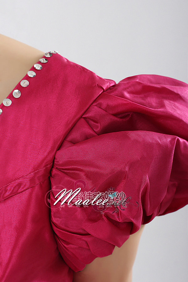 พร้อมเช่า ชุดแฟนซี เช่า 500 ชุดราตรีสั้น กระโปรงทรงบอลลูน สีชมพู ดำ แขนตุ๊กตา