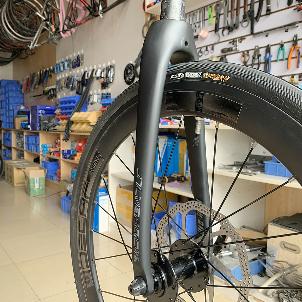 ตะเกียบคาร์บอน SILVEROCK Carbon Fork 20in Plus 406 22" 451 Caliper Brake Flat Mount Disc Brake