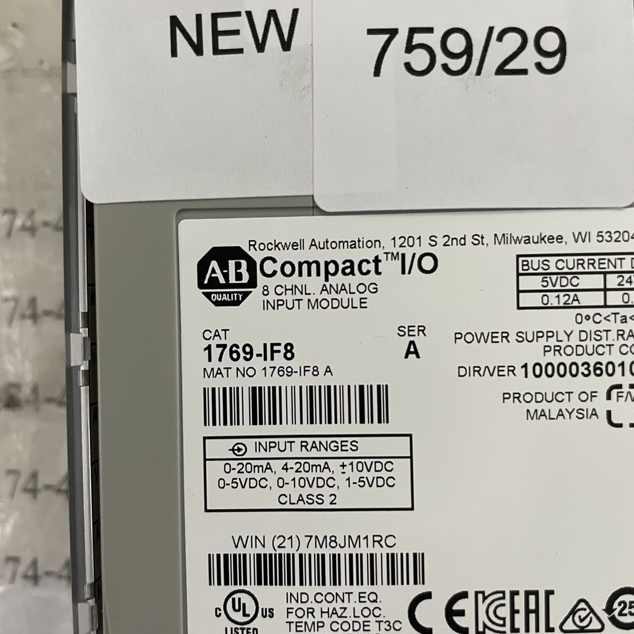 1769-IF8 PLC " ALLEN-BRADLEY "