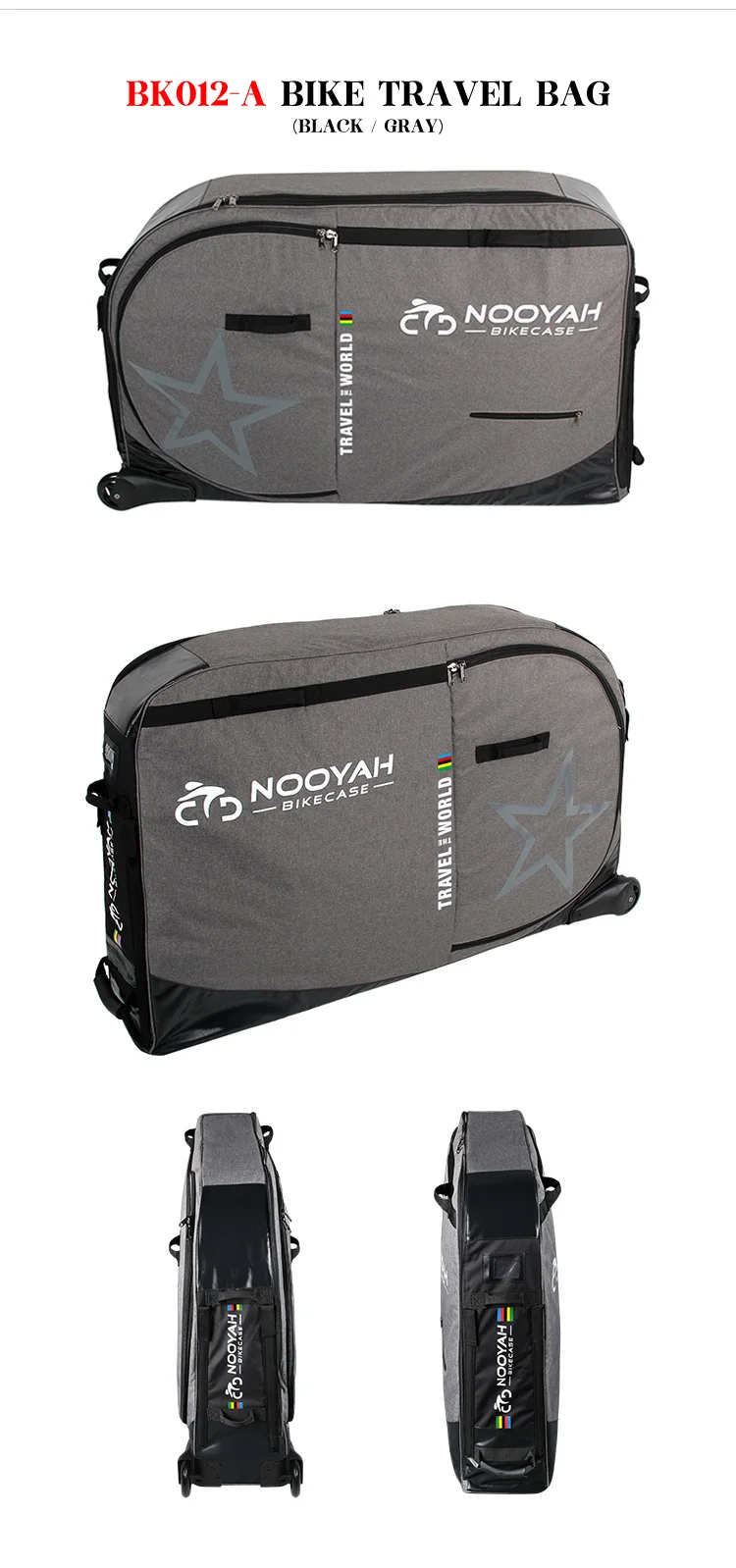 NOOYAH BK012 กระเป๋าจักรยานเดินทาง ป้องกันครบ 8 จุด | รองรับทุกประเภท