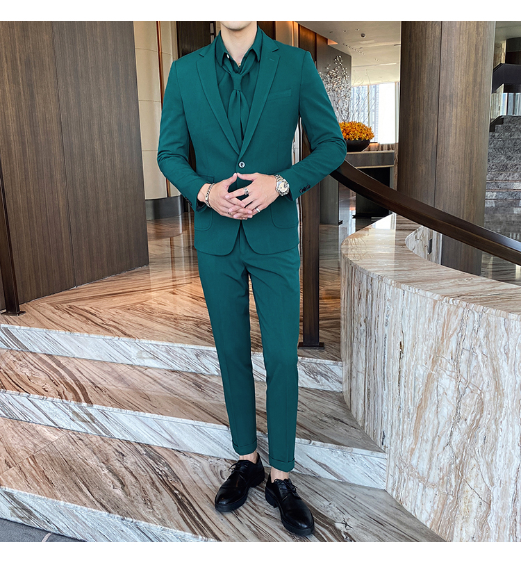 Pre-order เสื้อสูทชาย สีเขียว รุ่นสลิม