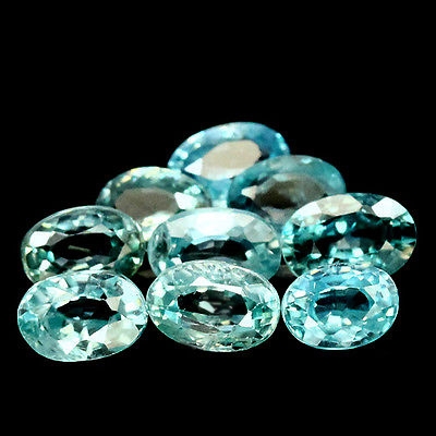 เพทายสีฟ้าทะเล (Zircon) 6.40 กะรัต 9 ชิ้น (0384)