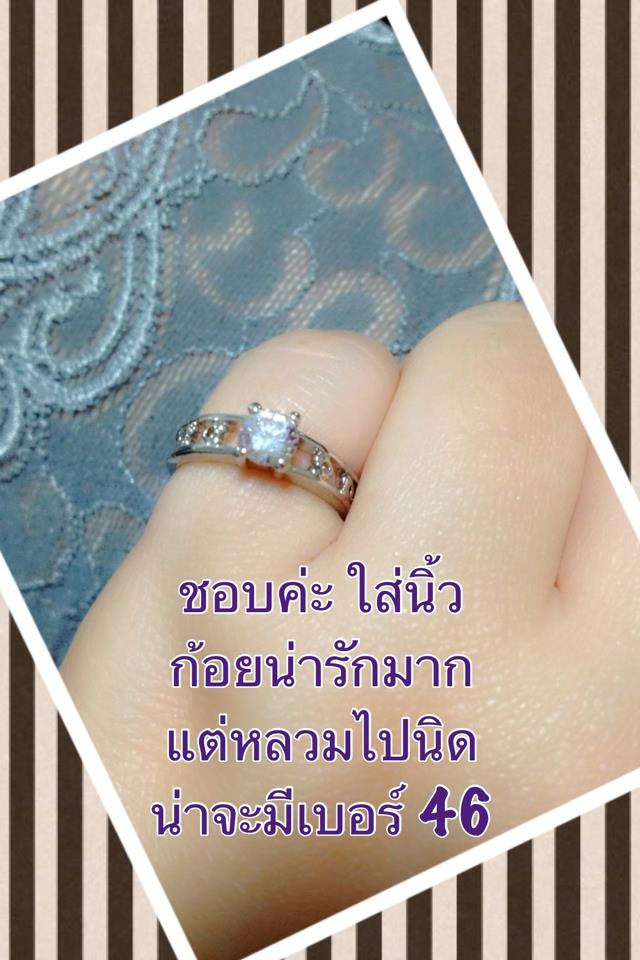 แหวนเดี่ยว เพชรกลม คลาสลิค ดีค่ะ น่ารักดีค่ะ เรียบเก๋ ชุปทองแท้ 24 K 5 ไมครอน รหัส BR006 R