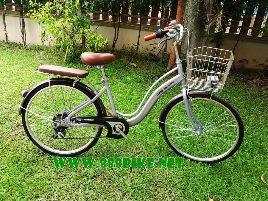 จักรยานแม่บ้าน OSAKA RHINO XT CITY BIKE พร้อมตะกร้า มีเกียร์ 7 สปีดชิมาโน่ ล้อ24นิ้ว