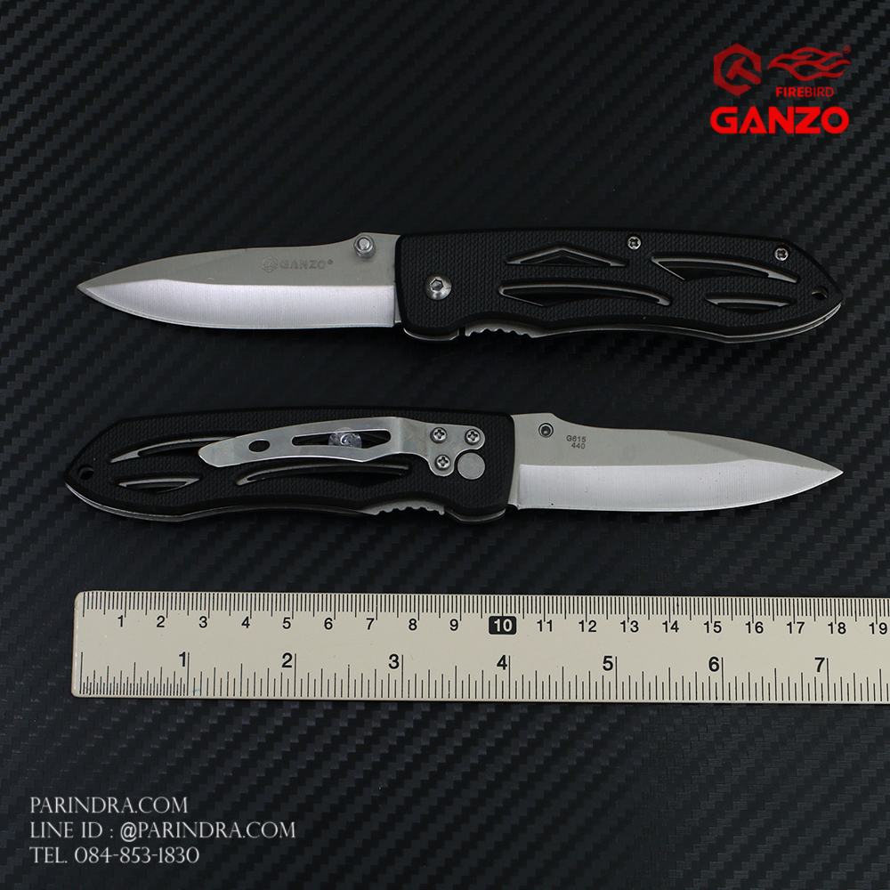 มีดพับ Ganzo กานโซ่ รุ่น Ganzo G615 ด้ามสีดำ ของแท้ 100%
