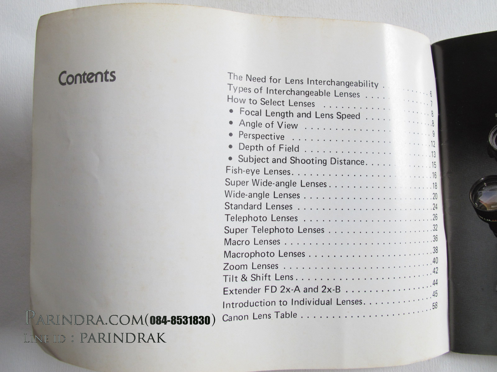 หนังสือ Canon Interchangeable Lenses หนังสือของเลนส์ยุคฟิล์ม PRINTED IN JAPAN (หายาก)