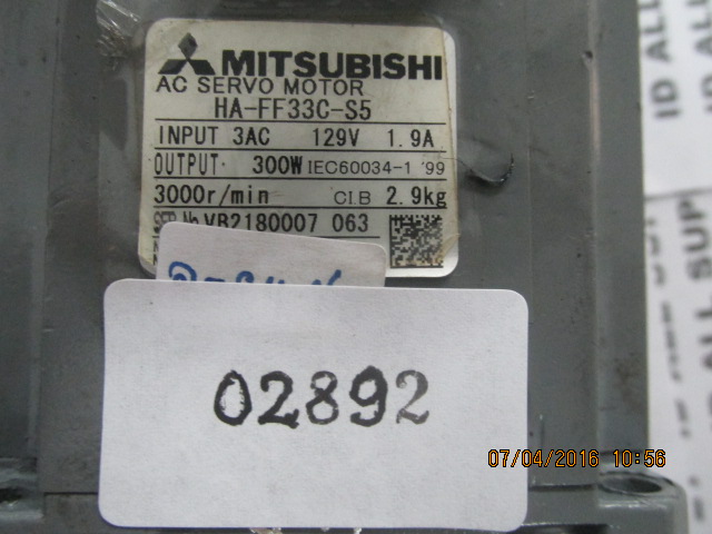 SERVO MOTOR “ MITSUBISHI ” รุ่น HA-FF33C-S5