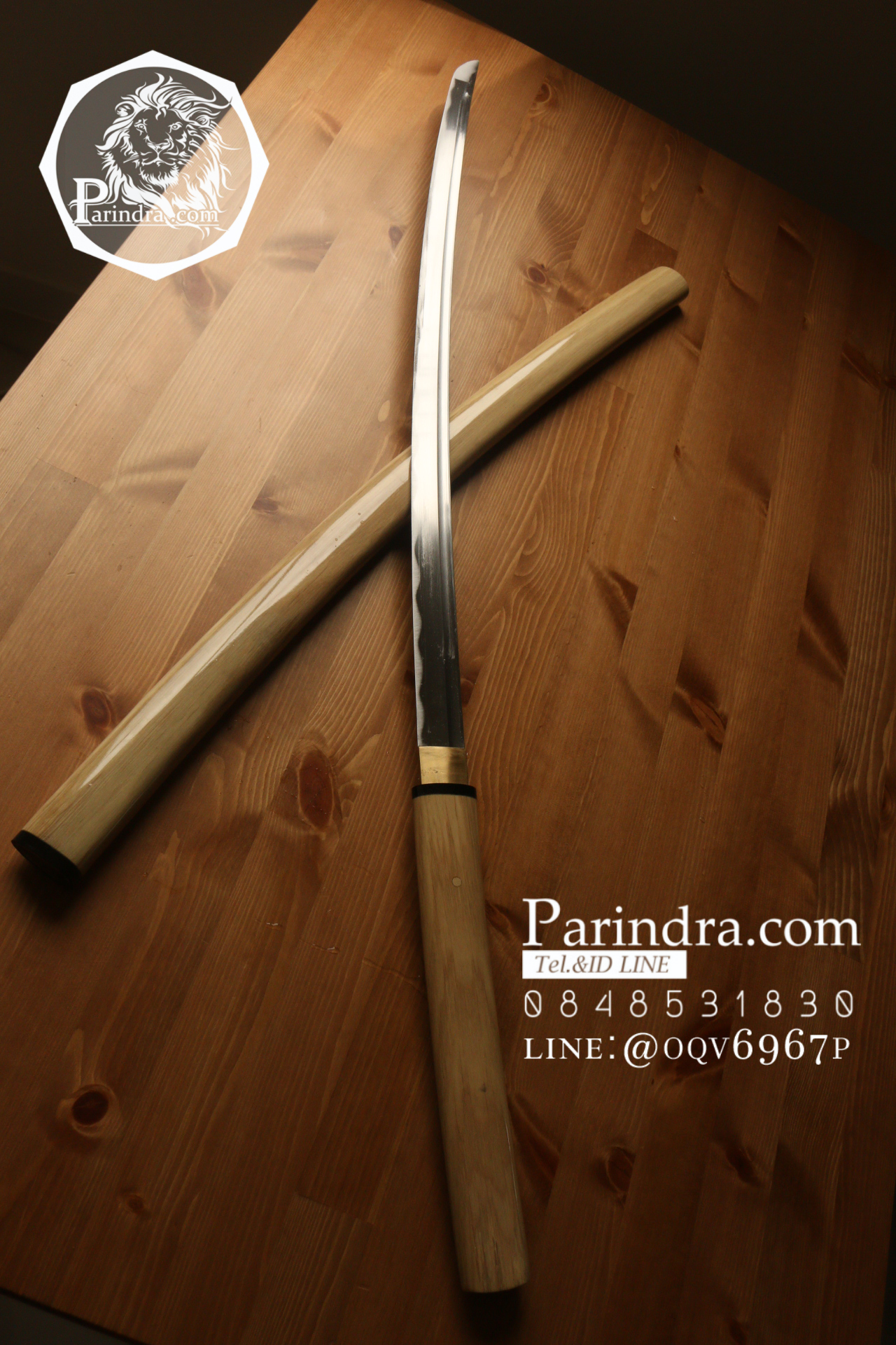 ขายดาบซามูไร คาตะนะ Katana ไว้ฝึกฟันดาบ แข็งแรงทนทาน ปลอกลายเนื้อไม้ขัดมัน