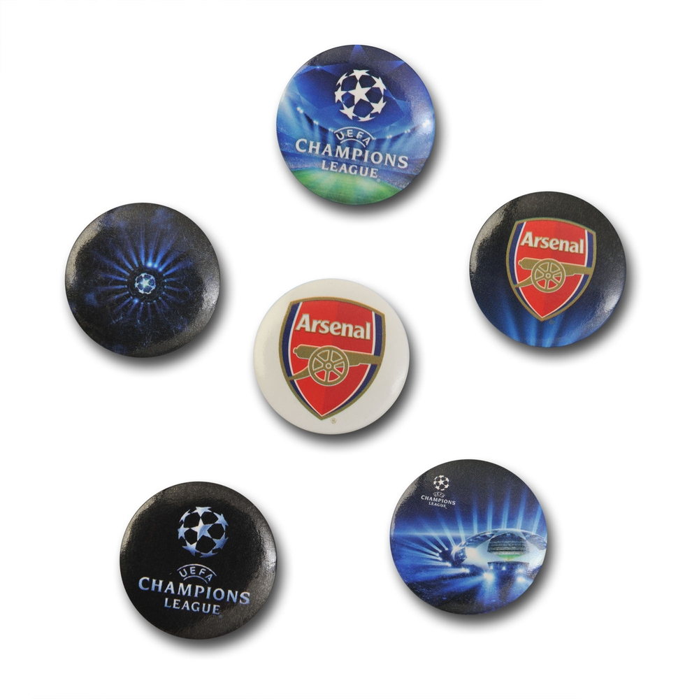 แม็กเน็ตอาร์เซนอลของแท้ จัดชุด 6 ชิ้น Arsenal Champions League Mini Magnet Set
