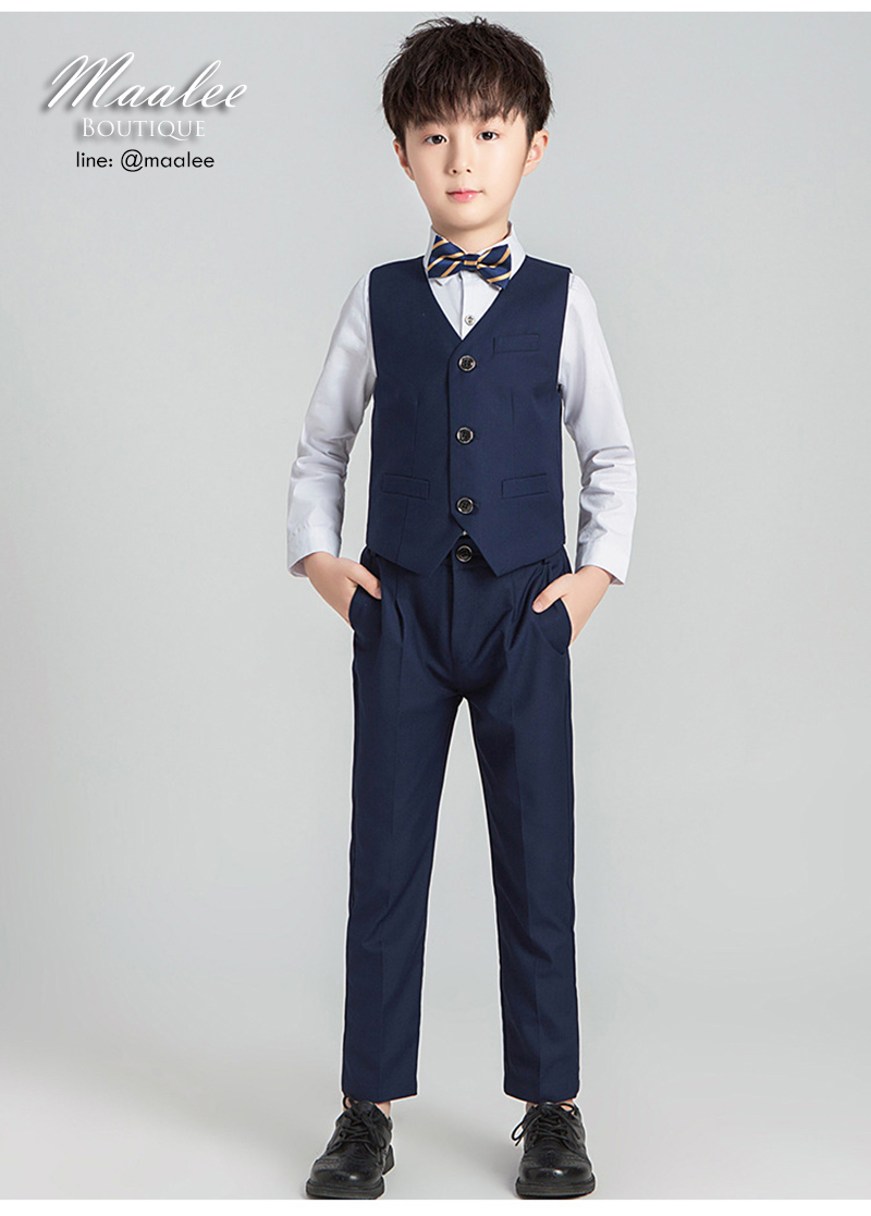พร้อมเช่า ชุดสูทเด็กชาย สีกรมท่า 2 กระดุม **พร้อมเช่าไซส์ 90,100, 110,120,130,140, 150,160 ,170**