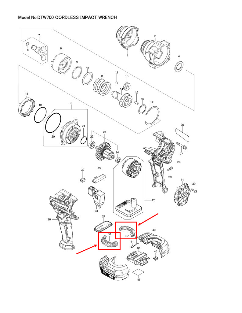 ยางกันกระแทก สว่านกระแทก Makita มากีต้า DTW700 [#37, #38], DTW1001 [#14, #44] Pn.424773-5 (ราคา/ชิ้น) (แท้) ##