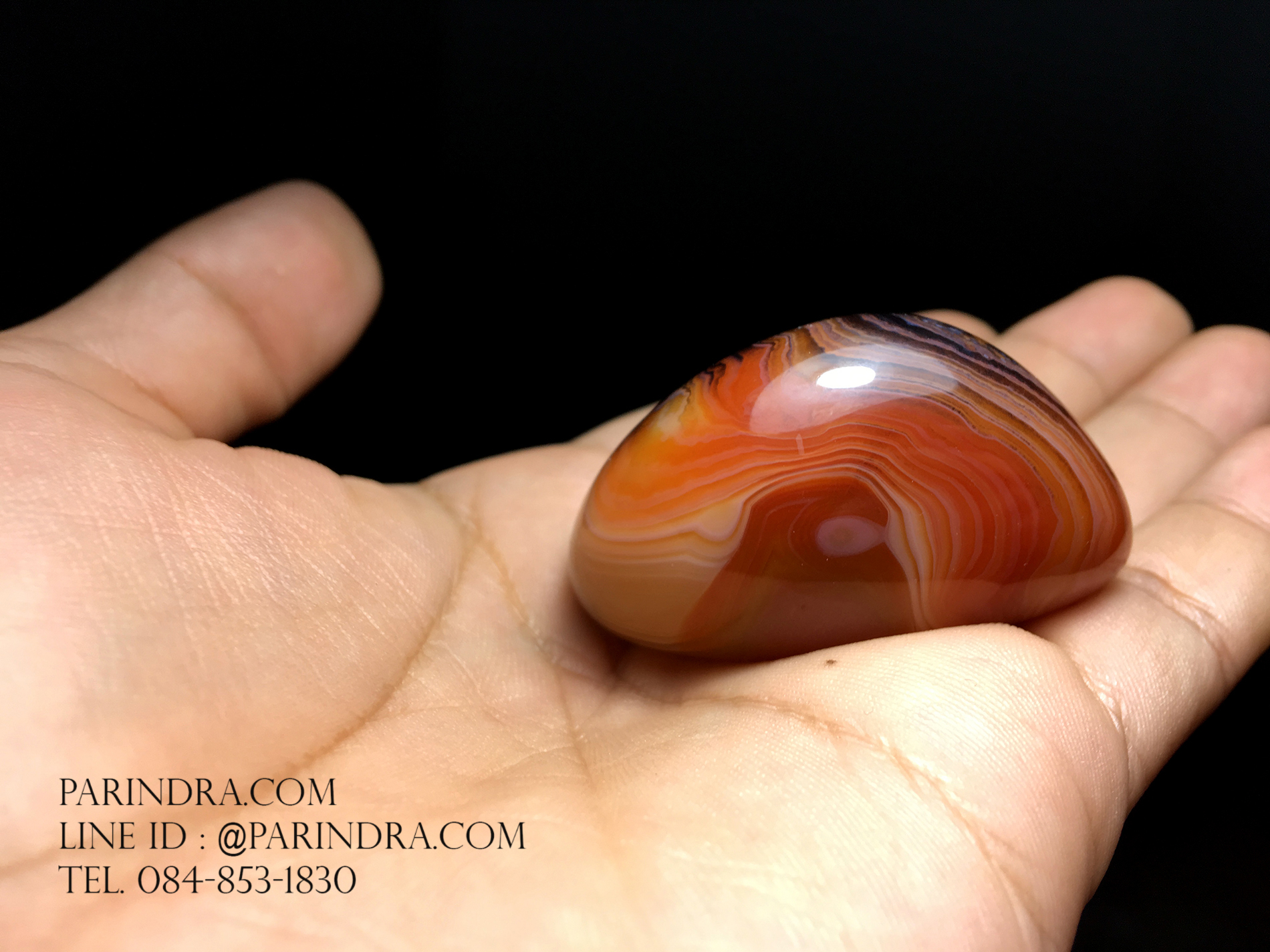 หินอาเกต AGATE แบบก้อน ลวดลายสีน้ำตาลส้ม AGT013
