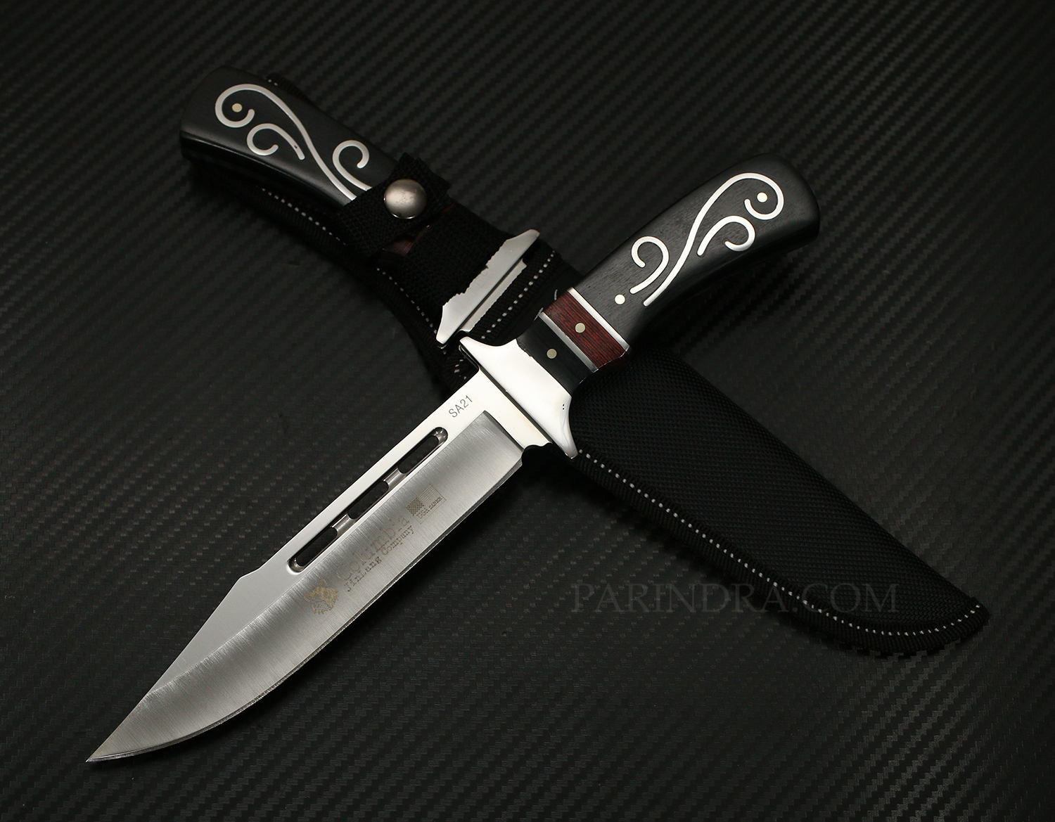 มีดเดินป่า COLUMBIA รุ่น SA21 ด้ามไม้ ทรงใบมีดสวย