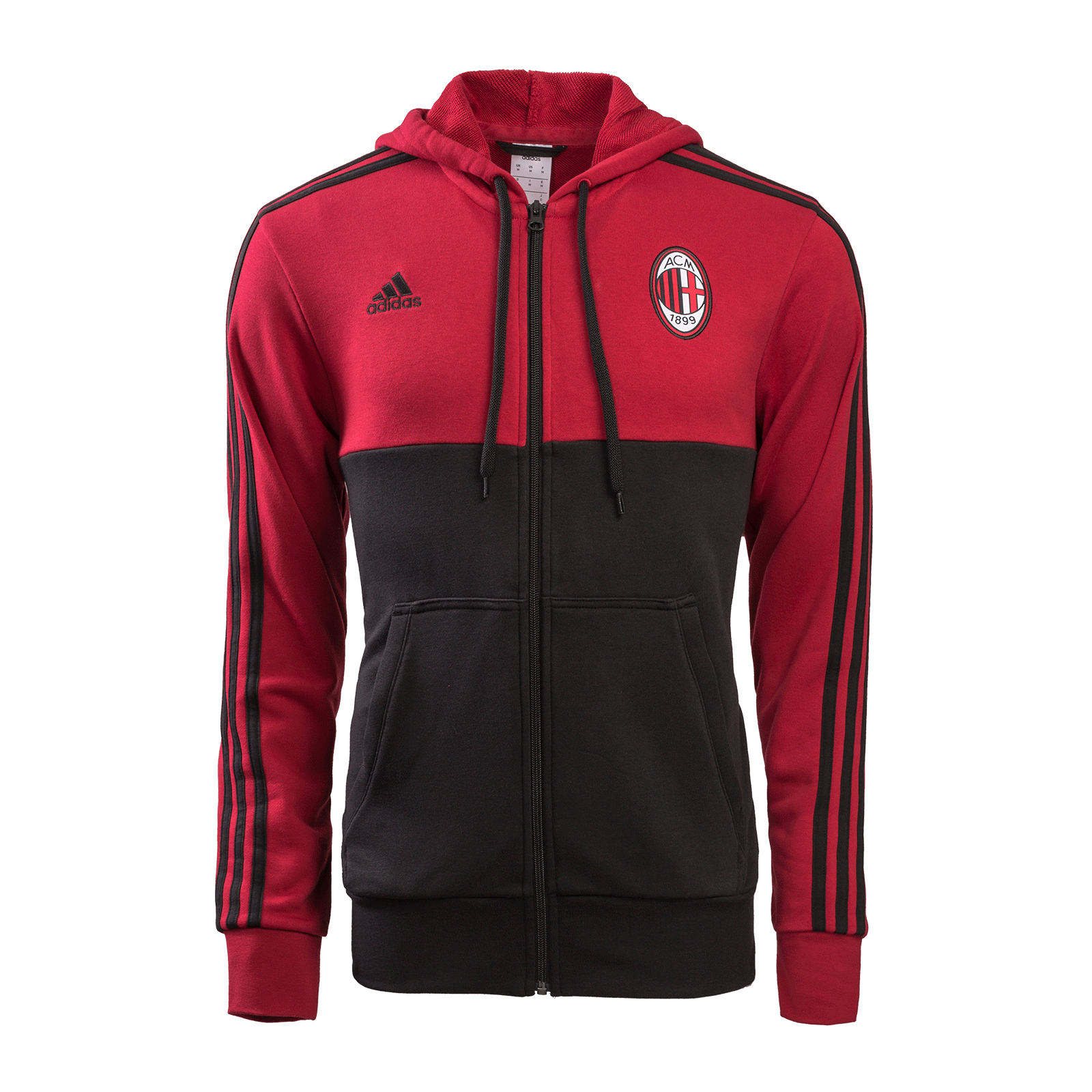 เสื้อฮู้ดอดิดาสเอซี มิลาน ของแท้ Milan 3 Stripe Full Zip Hoodie Black