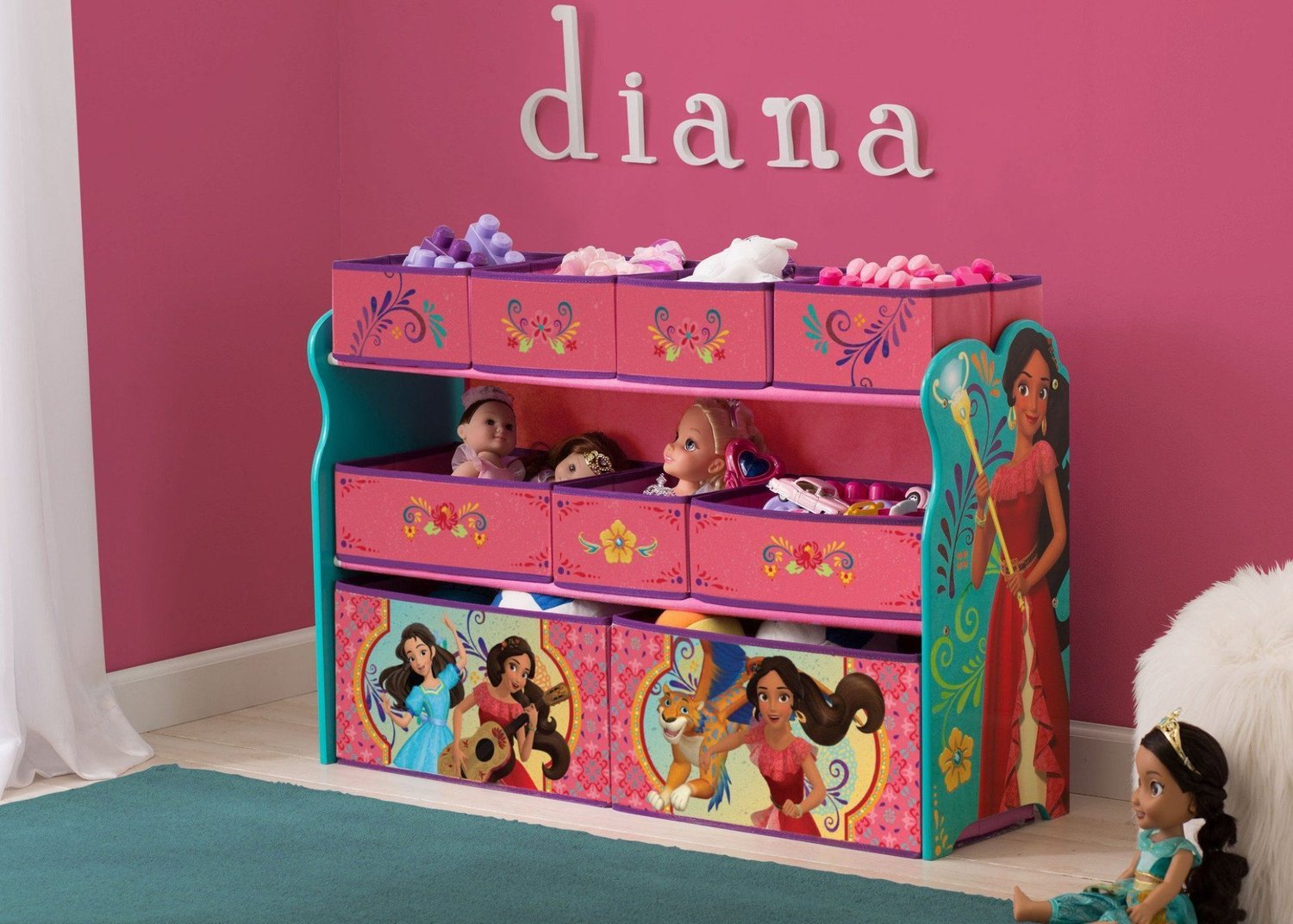 Elena of Avalor Deluxe Multi-Bin Toy Organizer ชั้นเก็บของเด็ก ลาย Elena ขนาดใหญ่
