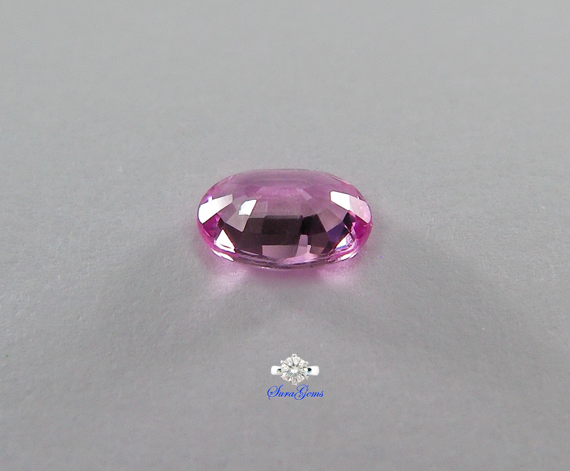 พิ้งค์แซฟไฟร์ !ดิบ Pink Sapphire 粉紅色藍寶石 weight 0.57 ct. ความสะอาด IF