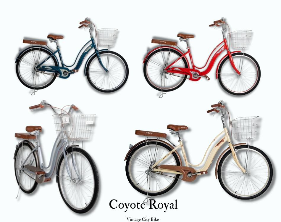 จักรยานแม่บ้าน COYOTE ROYAL ล้อ 26 นิ้ว ไม่มีเกียร์ ตะกร้าหน้าสเตนเลสขนาดใหญ่