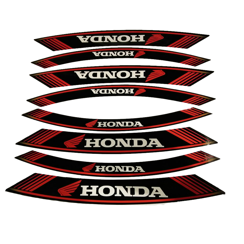 สติ๊กเกอร์ติดขอบล้อ HONDA สีแดงดำ